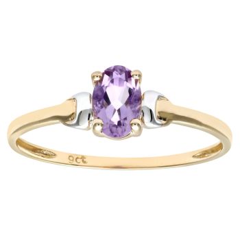 9ct Yellow Gold Amethyst Ring