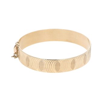9ct Yellow Gold Patterned Bangle