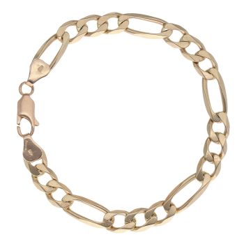 9ct Yellow Gold Figaro Bracelet 8.5"