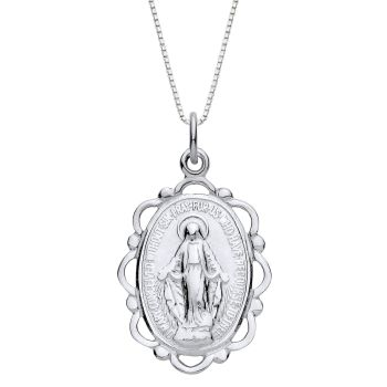 Sterling Silver Madonna Filigree Pendant Necklace