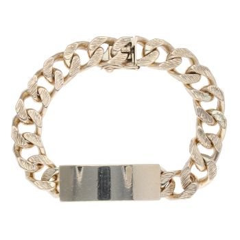 9ct Yellow Gold ID Curb Bracelet 8"