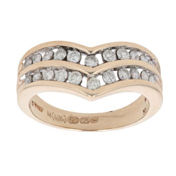 9ct Yellow Gold 0.50ct Diamond Wishbone Ring