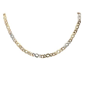 9ct Yellow and White Gold Chain 18"