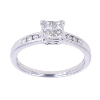 18ct White Gold 0.55ct Diamond Cluster Ring