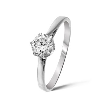 9ct White Gold Diamond Solitaire Ring
