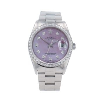 Rolex Custom Oyster Perpetual Date Pre Owned Watch Ref 15210