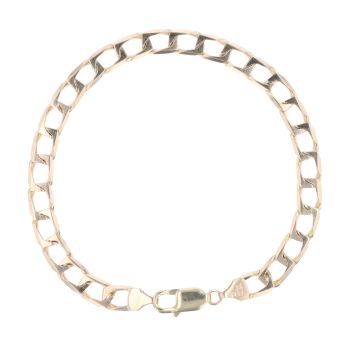 9ct Yellow Gold Square Curb Bracelet 9"