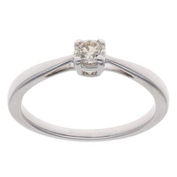 9ct White Gold 0.30ct Brilliant Cut Tinted Diamond Solitaire Ring