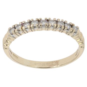 9ct Yellow Gold 0.20ct Diamond Half Eternity Ring