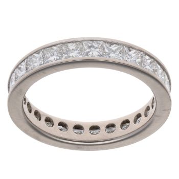 18ct White Gold 3.58ct Diamond Full Eternity Ring