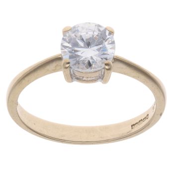 9ct Yellow Gold Cubic Zirconia Single Stone Ring