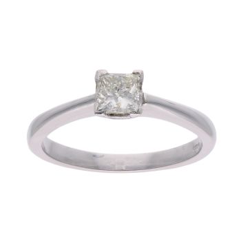 14ct White Gold Princess Cut 0.50ct Diamond Solitaire Ring