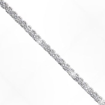 Lab Grown 9ct White Gold 3.00ct Diamond Tennis Bracelet 7"