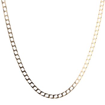 9ct Yellow Gold Square Curb Chain 18"
