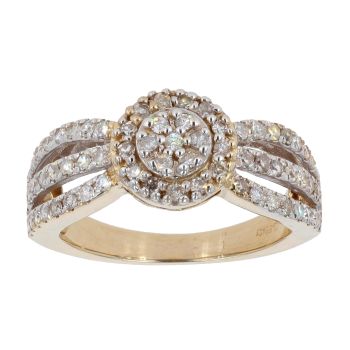 9ct Yellow Gold 0.64ct Diamond Cluster Ring by Anya Belle