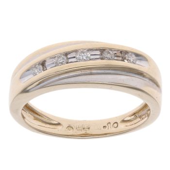9ct Yellow Gold 0.10ct Diamond Crossover Ring