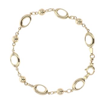 9ct Yellow Gold Ball And Link Bracelet 8.5"
