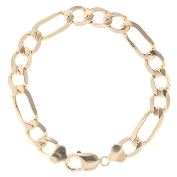 9ct Yellow Gold Figaro Bracelet 8.5"