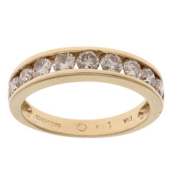 18ct Yellow Gold 1.00ct Brilliant Cut Diamond Half Eternity Ring