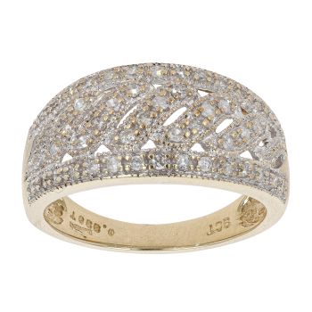 9ct Yellow Gold 0.33ct Diamond Fancy Ring