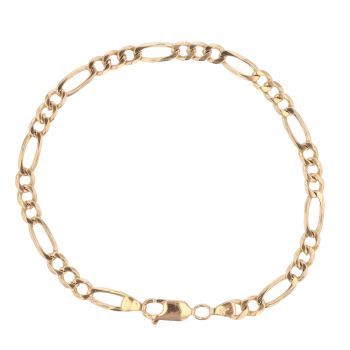 9ct Yellow Gold Figaro Bracelet 8.5"