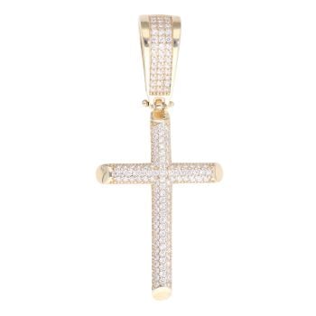 9ct Yellow Gold Cubic Zirconia Cross Pendant