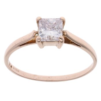 9ct Yellow Gold 0.65ct Princess Cut Diamond Solitaire Ring