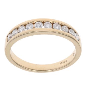 18ct Yellow Gold 0.30ct Brilliant Cut Diamond Half Eternity Ring