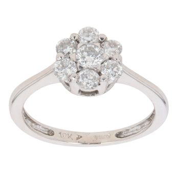 18ct White Gold 0.55ct Diamond Cluster Ring