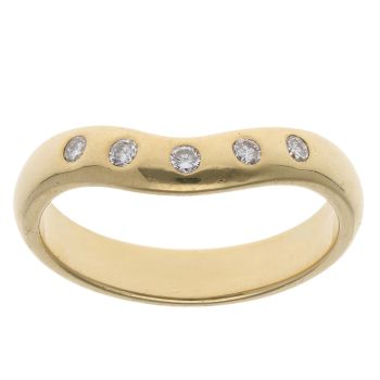 18ct Yellow Gold 0.10ct Brilliant Cut Diamond Wishbone Ring