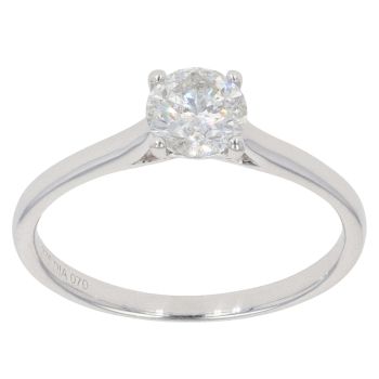 9ct White Gold Brilliant Cut 0.70ct Diamond Solitaire Ring