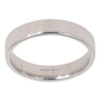 9ct White Gold Wedding Band 4mm