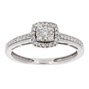 9ct White Gold 0.19ct Diamond Cluster Ring