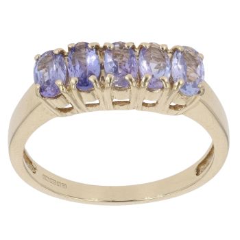 9ct Yellow Gold Tanzanite Five Stone Ring