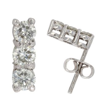 14ct White Gold 0.75ct Brilliant Cut Diamond Earrings