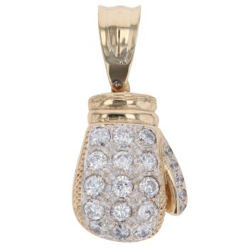 9ct Yellow Gold Cubic Zirconia Boxing Glove Pendant