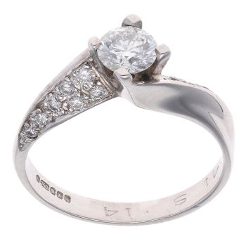 18ct White Gold 0.55ct Brilliant Cut Diamond Solitaire Ring