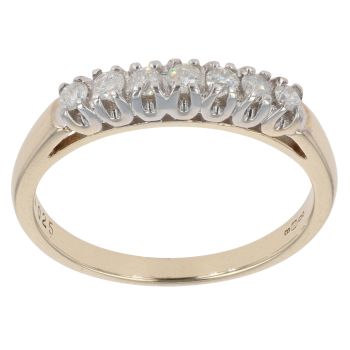 9ct Yellow Gold 0.25ct Brilliant Cut Diamond Half Eternity Ring