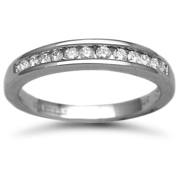 9 Carat White Gold 25pts Channel Set Diamond Half Eternity Ring