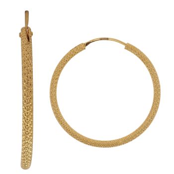 22ct Yellow Gold Dot Cut Hoop Earrings
