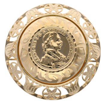 14ct Yellow Gold Patterned Coin Ring