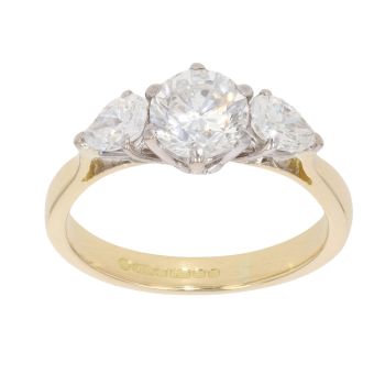 18ct Yellow Gold 1.20ct Diamond Trilogy Ring