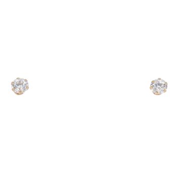 9ct Yellow Gold 3mm Cubic Zirconia Stud Earrings