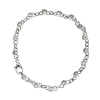 18ct White Gold 4.00ct Diamond Bracelet 8"