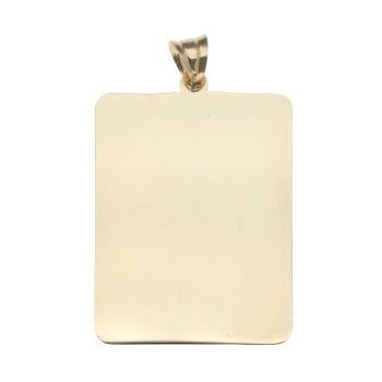 14ct Yellow Gold Plain Rectangular Tag Pendant