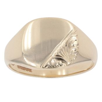 9ct Yellow Gold Patterned Signet Ring