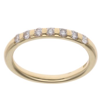 18ct Yellow Gold 0.25ct Brilliant Cut Diamond Half Eternity Ring
