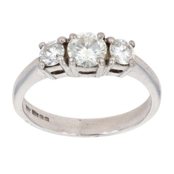 Platinum 0.75ct Diamond Trilogy Ring