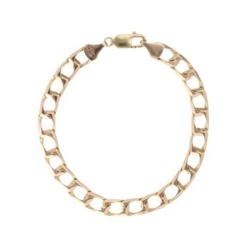 9ct Yellow Gold Square Curb Bracelet 9"