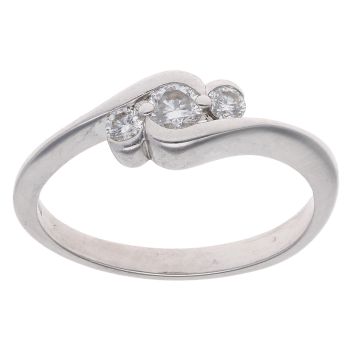18ct White Gold 0.25ct Brilliant Cut Diamond Trilogy Ring
